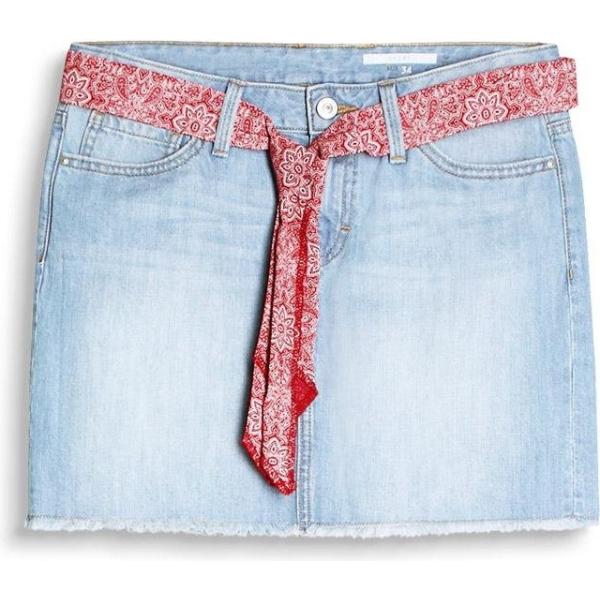 Gonna con frange in denim blu Edc by Esprit blu