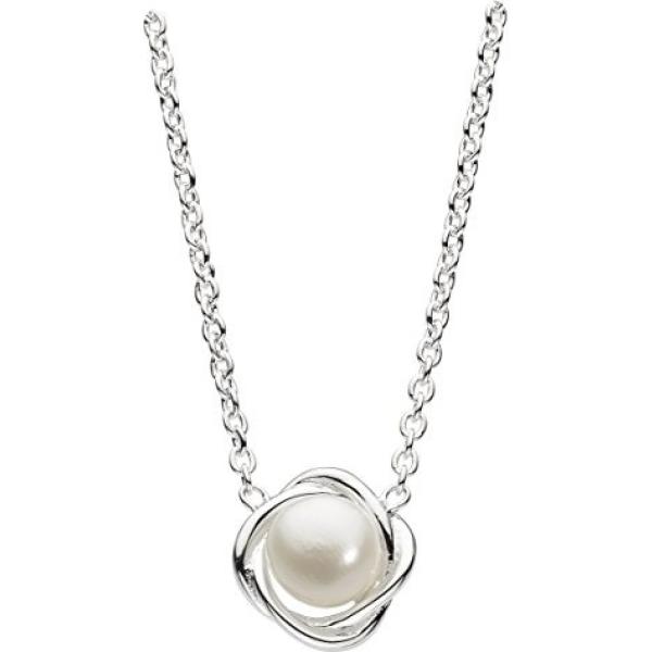 Collana con perle effetto lucido argento Dew