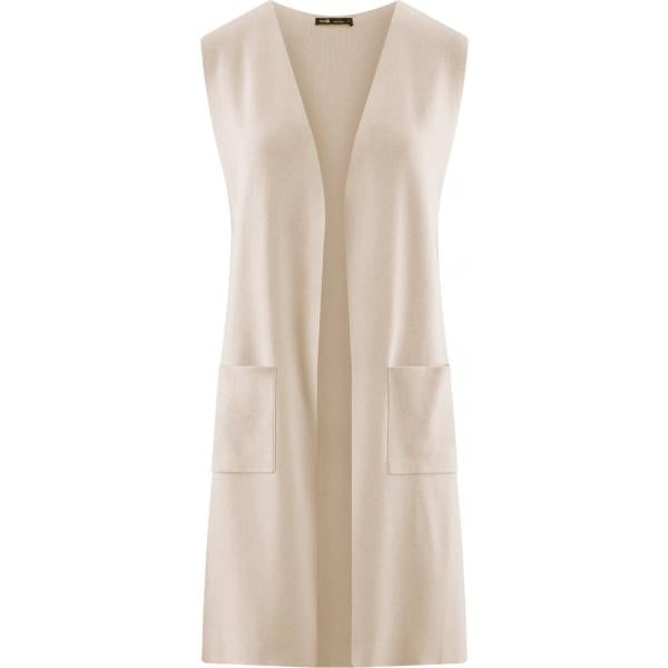 Gilet spacchi laterali in in maglia con tasche beige Oodji Ultra