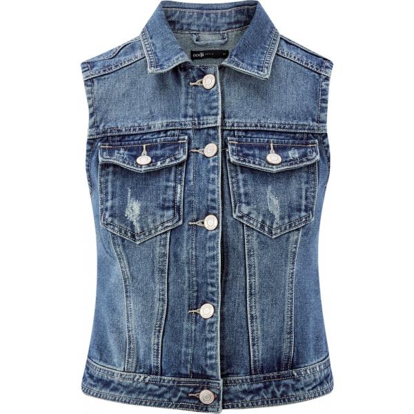 Gilet in denim con tasche blu Oodji Ultra blu
