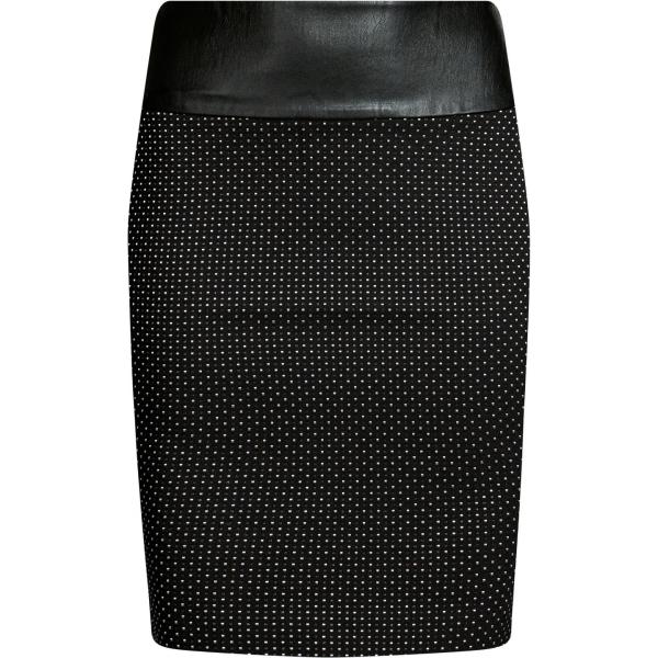 Gonna a matita con zip in ecopelle aderente nero Oodji Ultra nero