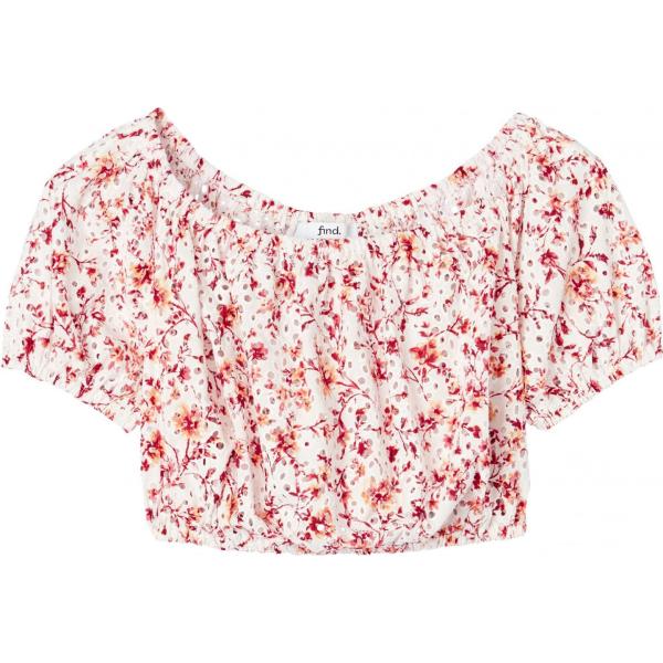 top Find. bianco con stampe