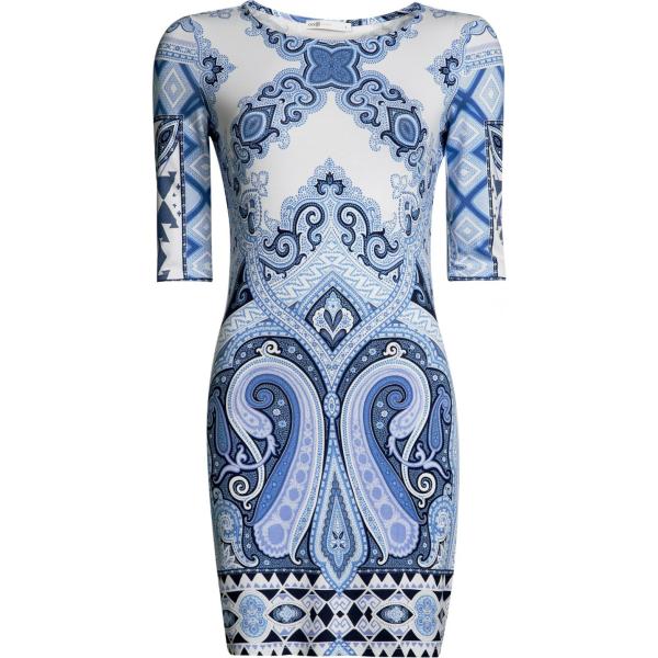 vestito corto Oodji Ultra blu con stampe