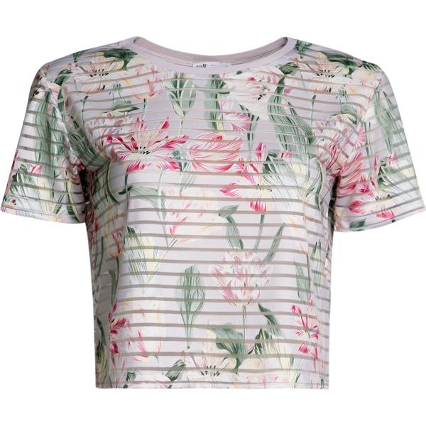 T-shirt a righe aderente rosa Oodji Ultra rosa a righe