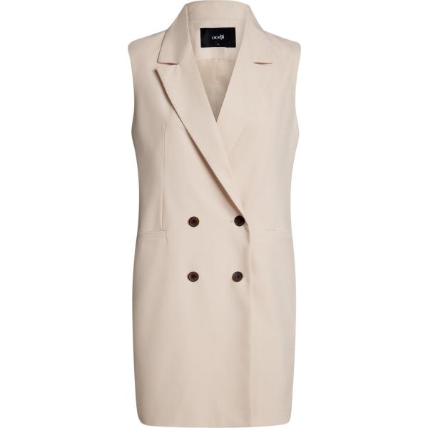 Cappotto a panciotto con spacco aderente beige Oodji Ultra
