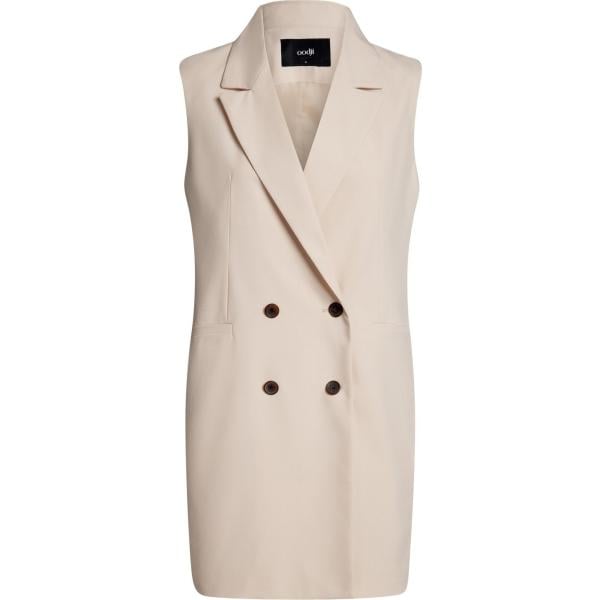 Cappotto a panciotto con spacco aderente beige Oodji Ultra