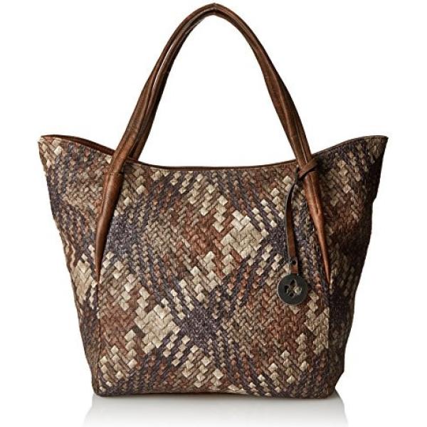 Borsa a secchiello con zip Rieker marrone