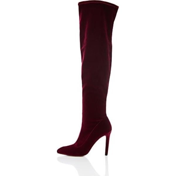 Stivali in velluto elasticizzato rosso e bordeaux Find. rosso
