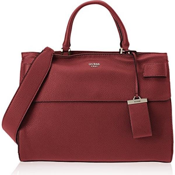 Borsa a mano in ecopelle rosso e bordeaux Guess rosso