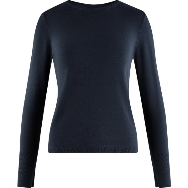 Maglione con scollo a maniche lunghe aderente blu Oodji Collection blu