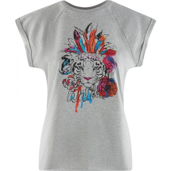 t-shirt Oodji Ultra grigio con stampe
