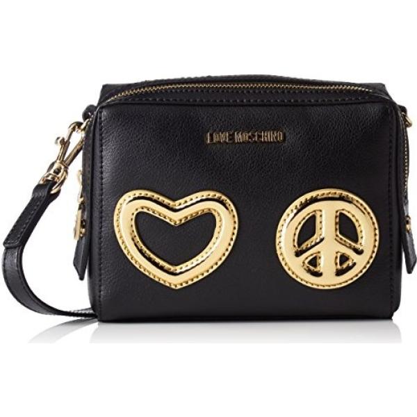 Borsa a tracolla oro e multicolore e nero Love Moschino giallo