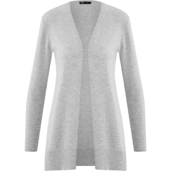 Cardigan lavorato a maglia collo aperto aderente grigio Oodji Ultra grigio