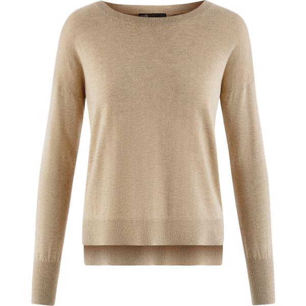 Maglione spacchi laterali aderente beige Oodji Ultra