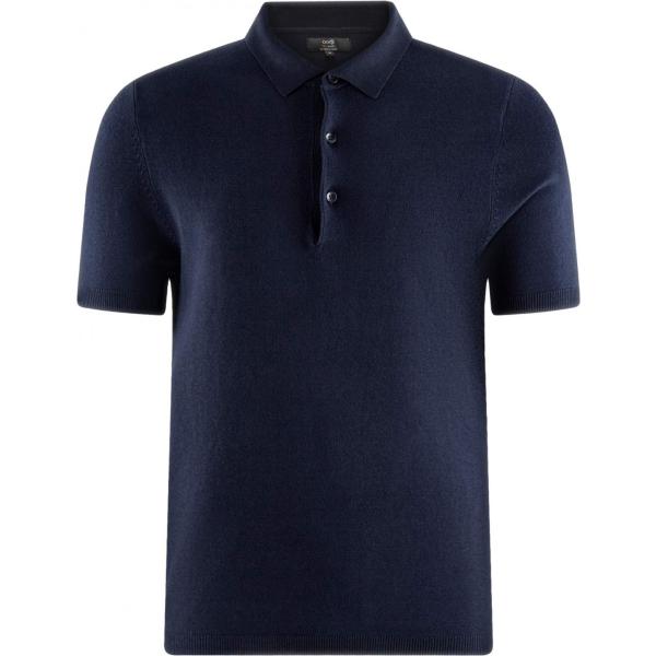 T-shirt lavorato a maglia a maniche corte aderente blu Oodji Ultra blu