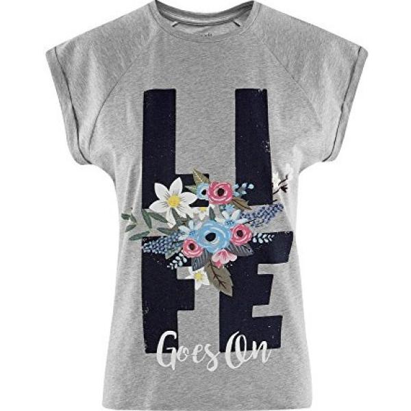 t-shirt Oodji Ultra grigio con stampe