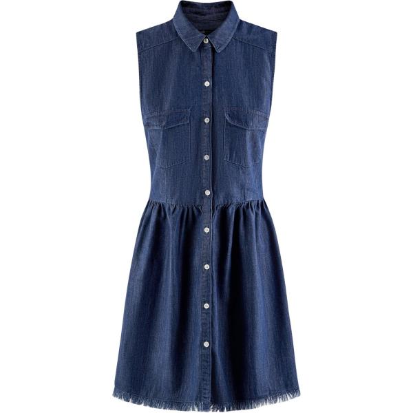 Vestito in denim con bottoni blu Oodji Ultra blu