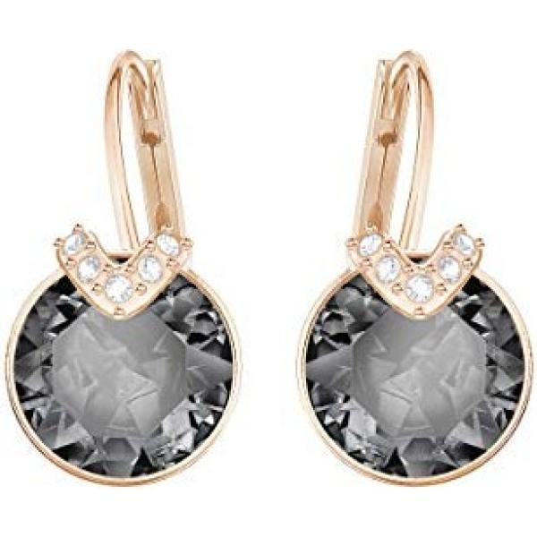 Orecchini con cerchi in oro rosa grigio Swarovski grigio