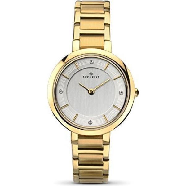 Orologio analogico con cinturino in acciaio inox oro e argento Accurist giallo