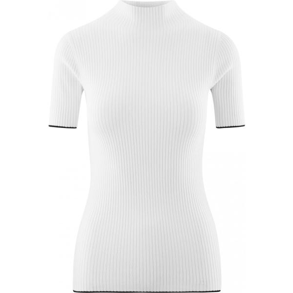 Maglione a coste aderente bianco Oodji Ultra bianco