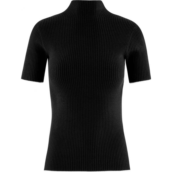 Maglione a coste aderente nero Oodji Ultra nero