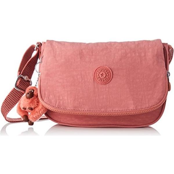 Borsa a tracolla con zip rosa Kipling viola