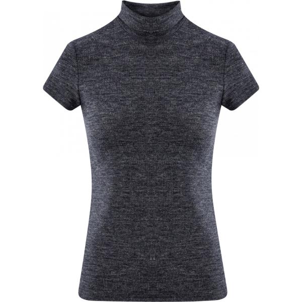 Maglione collo a dolcevita a maniche corte blu Oodji Collection blu tinta unita