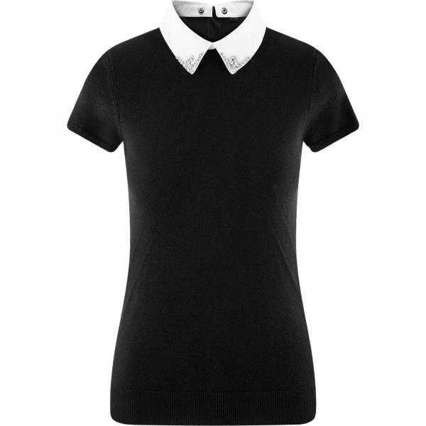 Maglia a maniche corte aderente nero Oodji Ultra nero