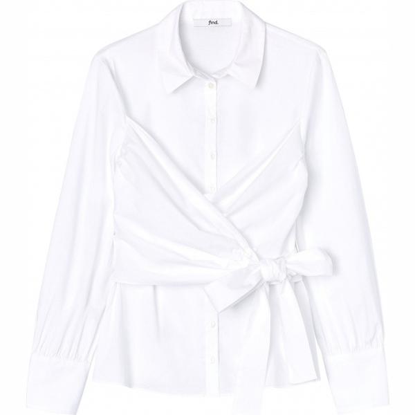 Camicia a portafoglio colletto punta con bottoni bianco Find. bianco