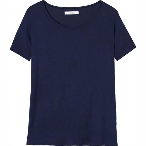 T-shirt spacchetti laterali con scollo a maniche corte blu e navy Find blu