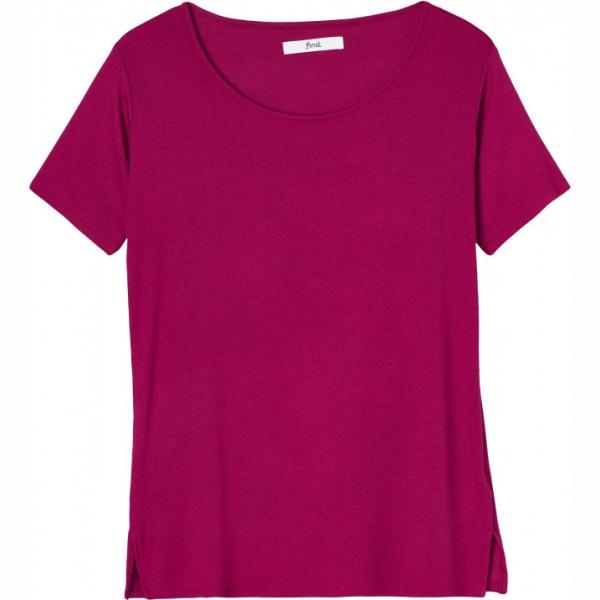 T-shirt spacchetti laterali con scollo a maniche corte rosso Find rosso