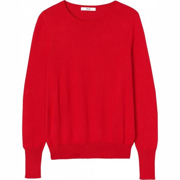 Pullover a coste con scollo e polsini rosso Find rosso
