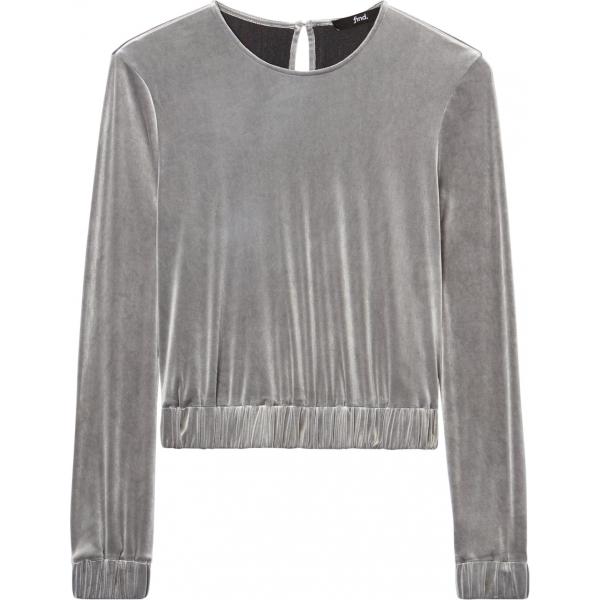 T-shirt a goccia con scollo e polsini grigio Find. grigio