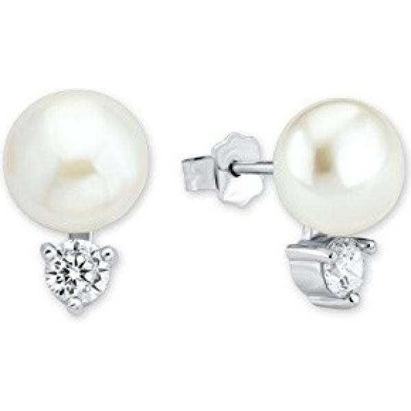 Orecchini con perle in argento 925 bianco Amor grigio