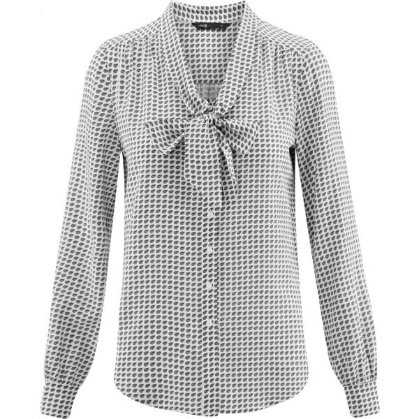 Camicetta con laccetti aderente bianco Oodji Ultra bianco