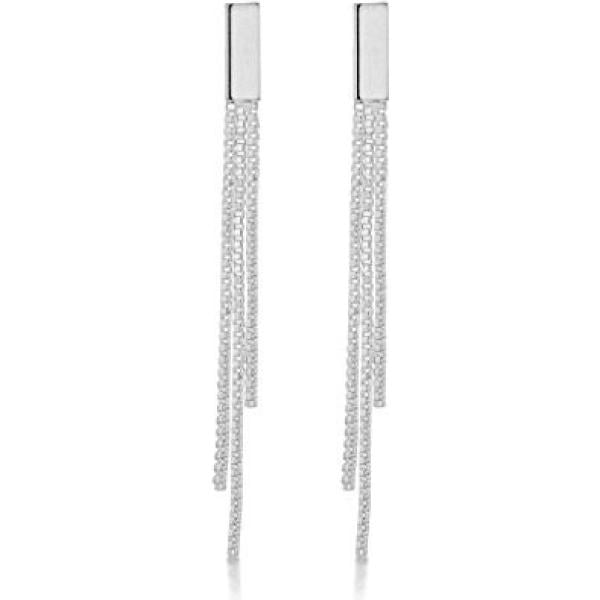 Orecchini a pendolo ipoallergenico argento e bianco Tuscany Silver bianco