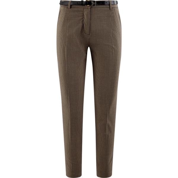 Pantalone con cintura e stampa aderente marrone Oodji Collection marrone