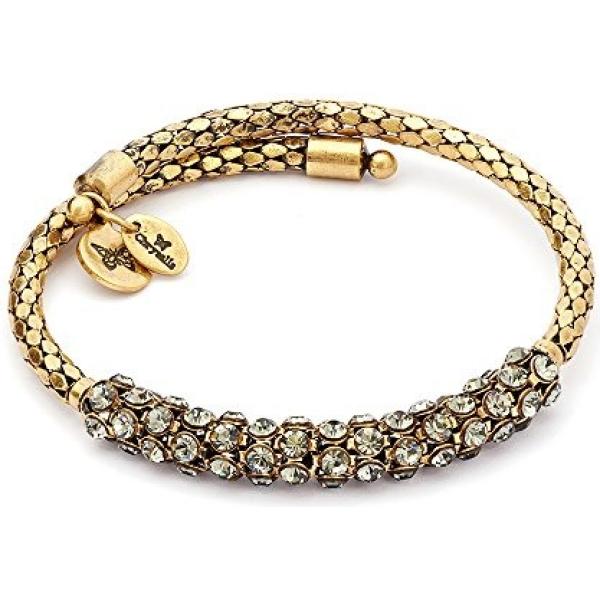 Bracciale wrap in ottone forma intrecciata rosa Chrysalis nero