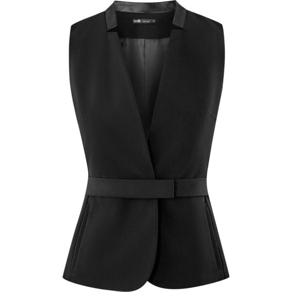Gilet a panciotto in ecopelle nero Oodji Collection nero