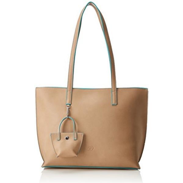 Borsa tote con zip in denim con tasca interna beige Tom Tailor