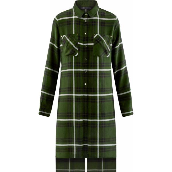 Camicia lunga a quadri colletto punta aderente verde Oodji Ultra verde a quadri