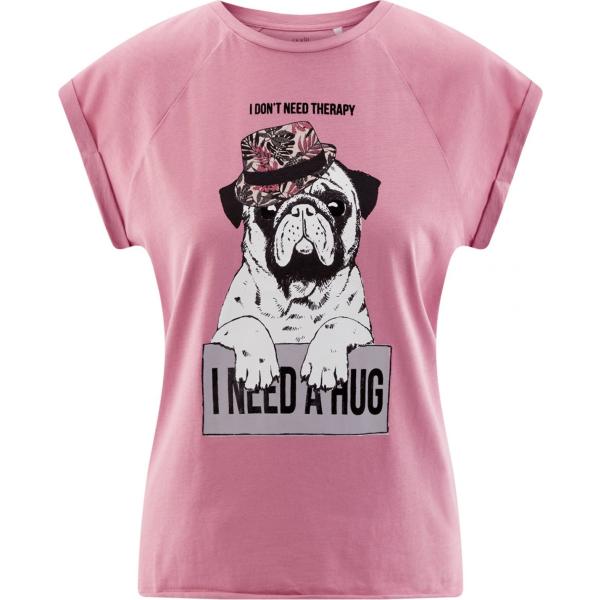 t-shirt Oodji Ultra rosa con stampe
