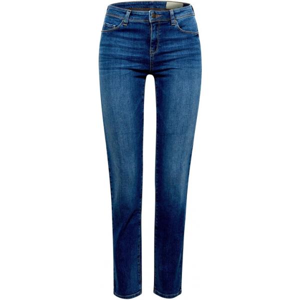 Jeans straight taglio dritto tinta unita blu Esprit blu tinta unita
