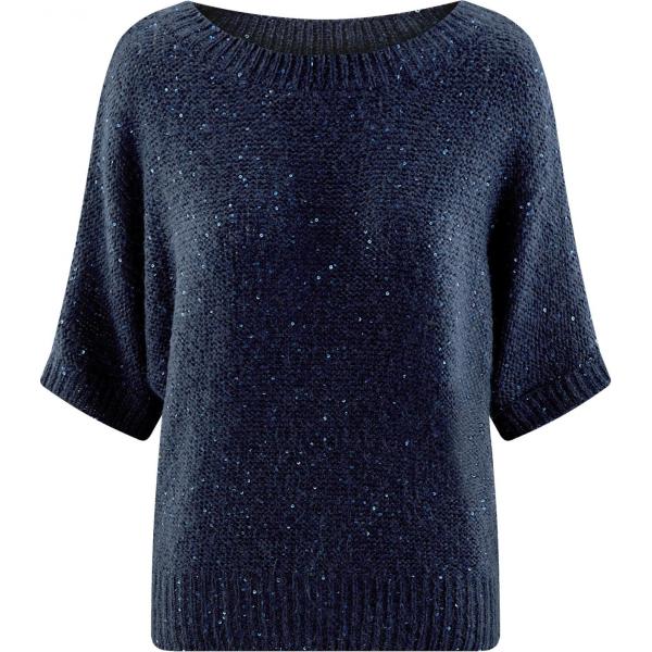 Maglione con paillettes aderente blu Oodji Ultra blu
