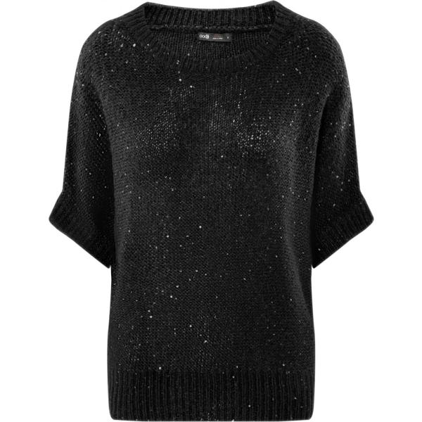 Maglione con paillettes aderente nero Oodji Ultra nero
