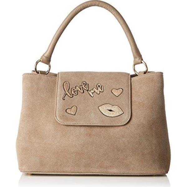 Borsa a spalla beige e grigio Steffen Schraut