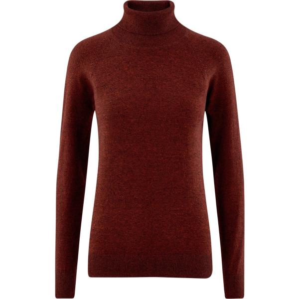 Maglione melange lavorato a maglia collo a dolcevita aderente rosso Oodji Ultra rosso
