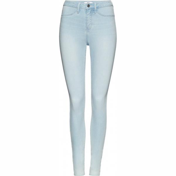 Jeans contrasto vita bassa con zip in denim elasticizzato blu Find blu