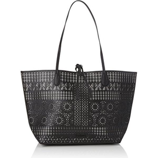 Shopping bag con zip e tasca interna nero Desigual nero