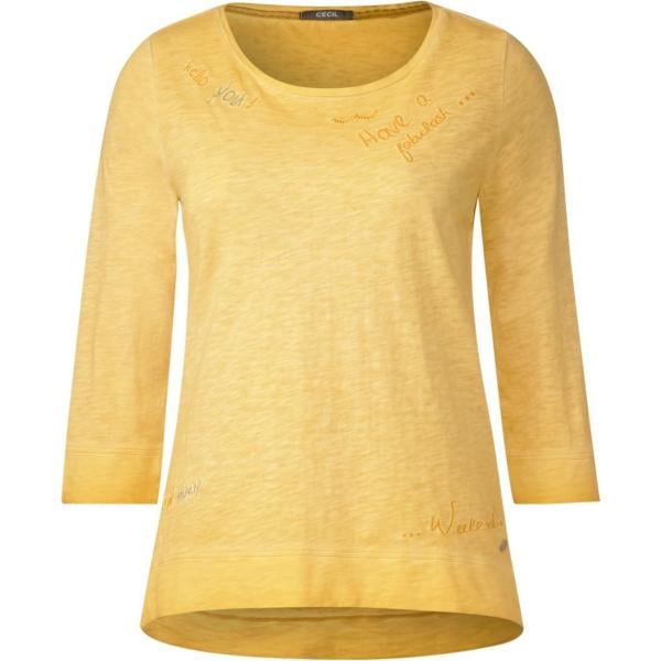 T-shirt a maniche lunghe giallo e oro Cecil giallo